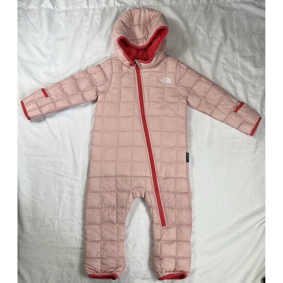North Face ThermoBall Eco Bunting One Pc‎ Hooded Puffer Snow Suit Infant 12-18M - Picture 1 of 8